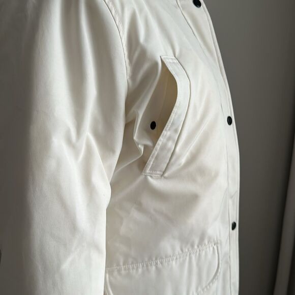 RALPH LAUREN Womens Parka Jacket Faux Fur Trim Hood Button&Zip Off White Size L - Picture 14 of 16